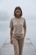 Oversized Ribbed Button-front Cardigan Sweater | Senna