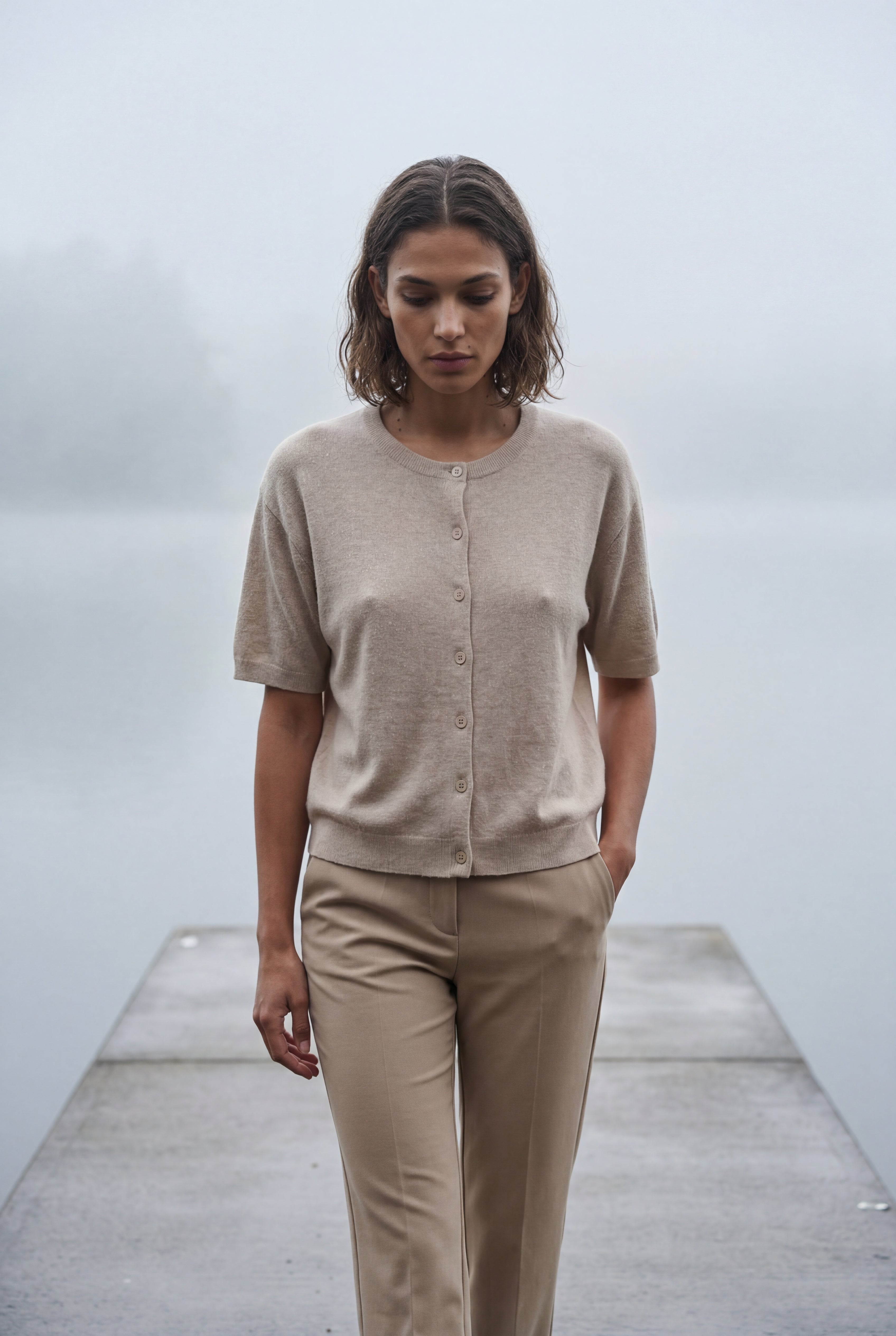 Oversized Ribbed Button-front Cardigan Sweater | Senna