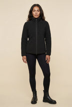 Plush Zip-up Jacket with Stand Collar | Senna