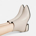 Lia | Pointed Toe Low Block Heel Ankle Boots