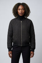 Quilted Bomber Jacket with Ribbed Trim | Senna