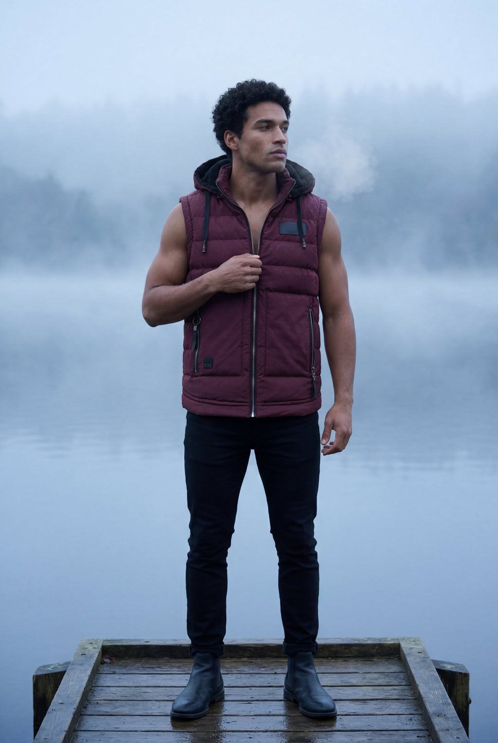 Liam | Quilted Hooded Puffer Vest with Zip Pockets