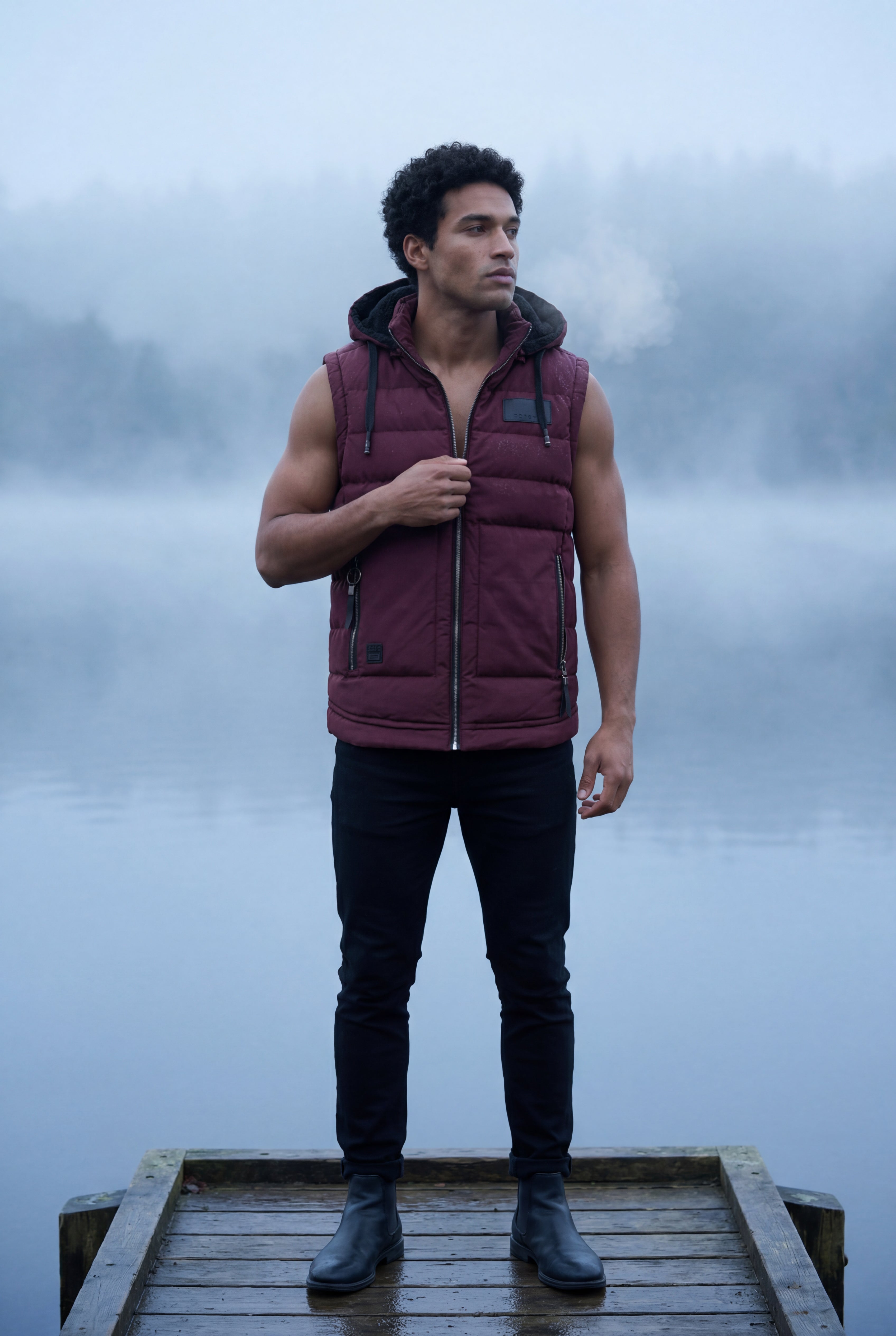 Liam | Quilted Hooded Puffer Vest with Zip Pockets