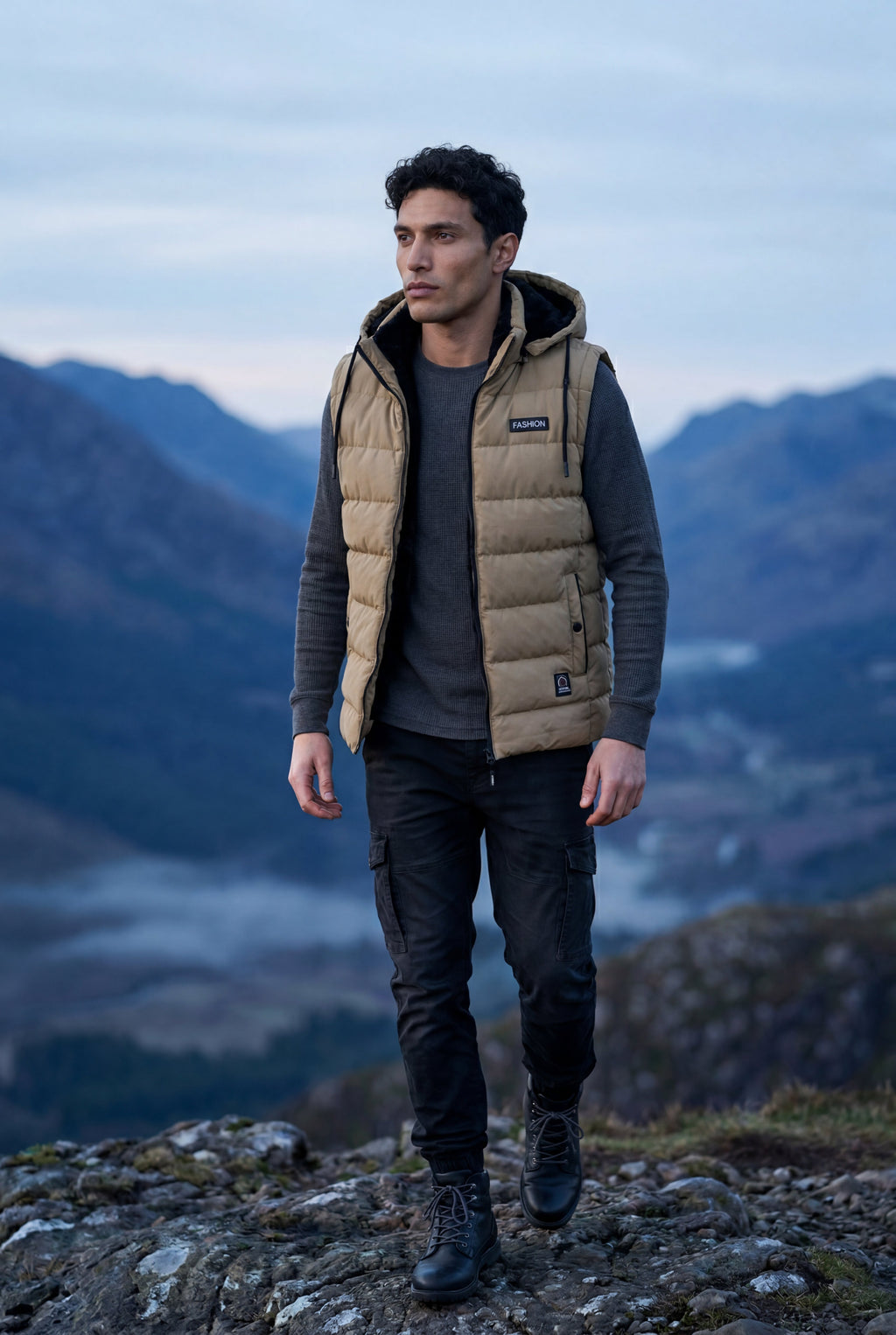 Liam | Quilted Hooded Puffer Vest with Zip Pockets