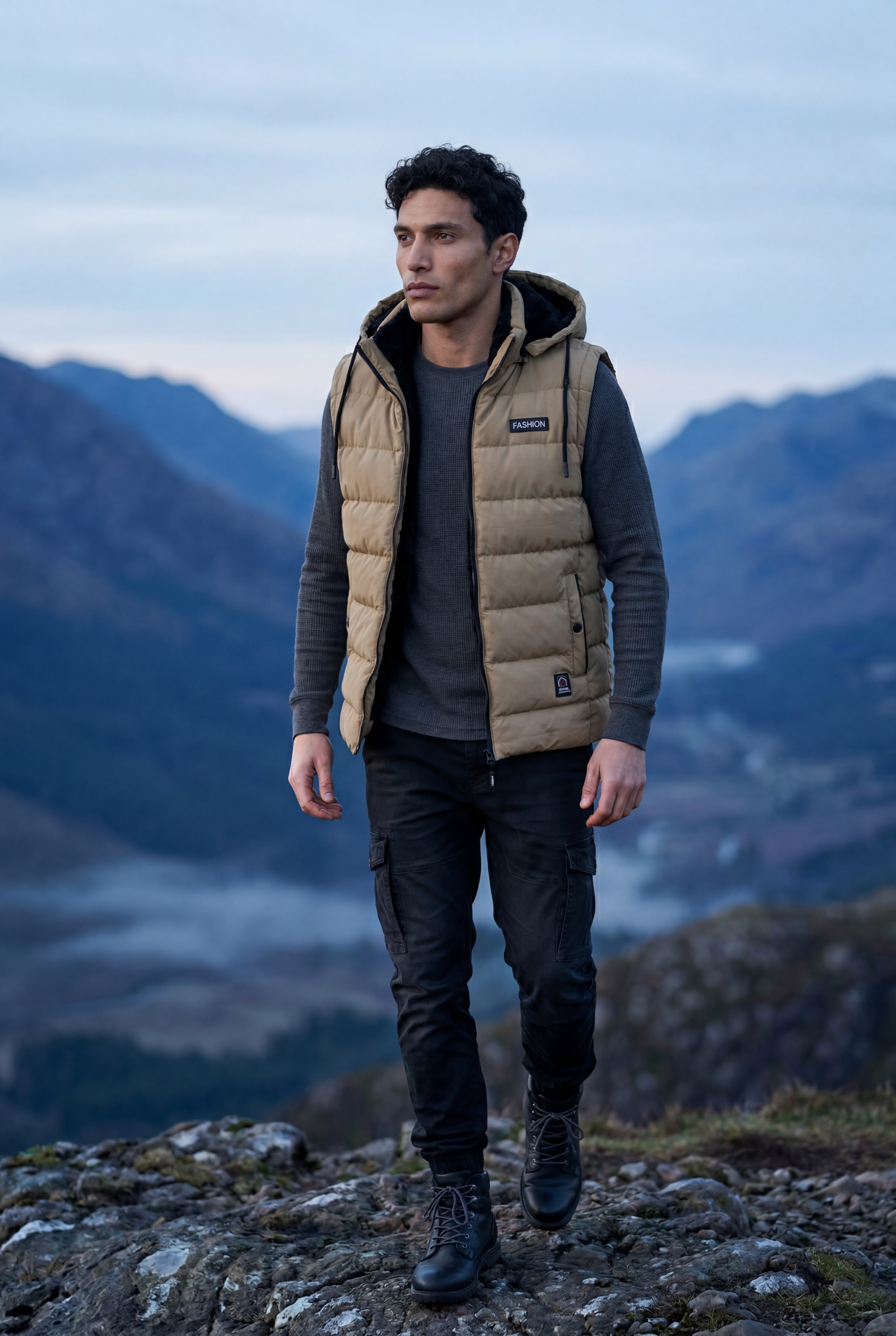 Liam | Quilted Hooded Puffer Vest with Zip Pockets