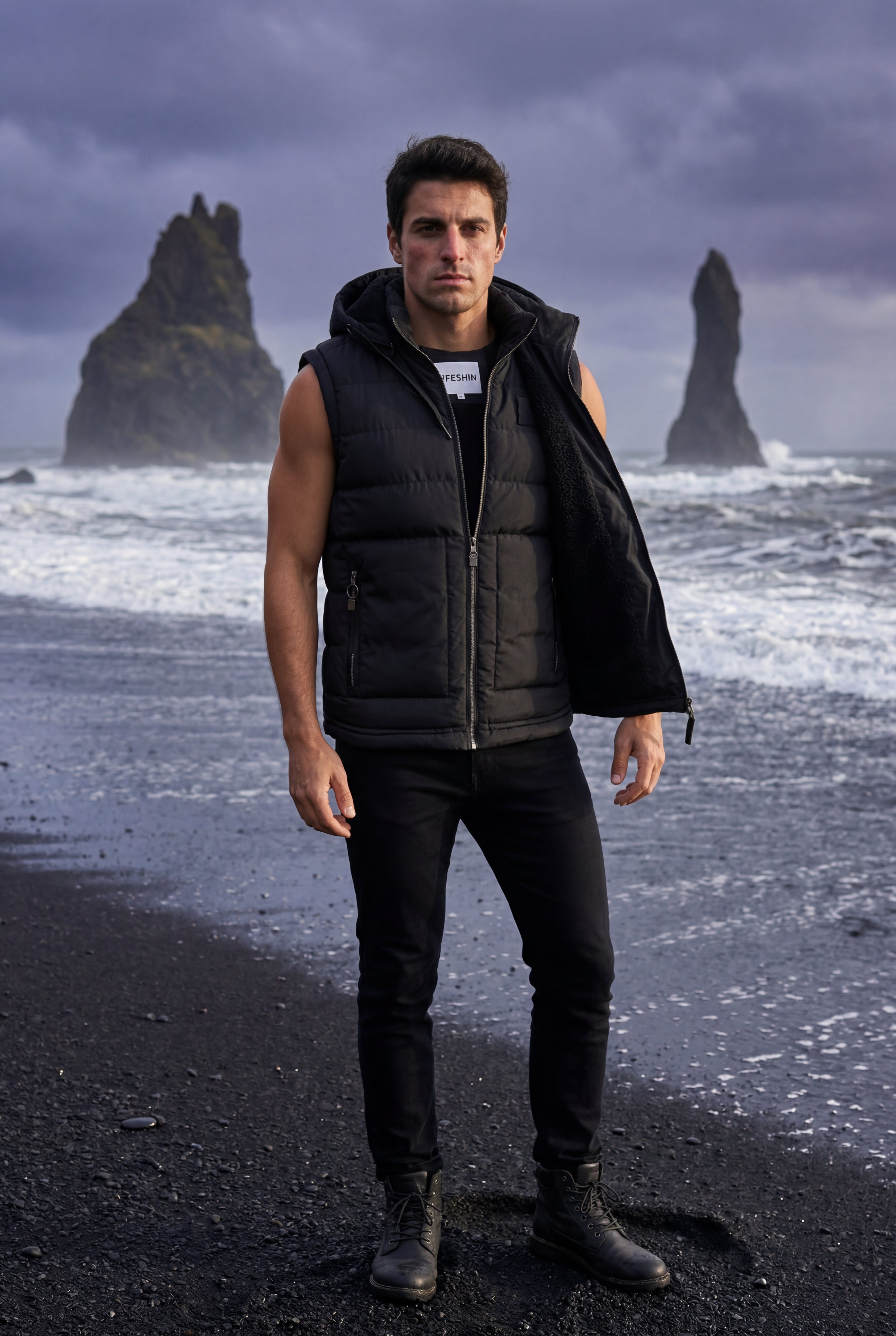 Liam | Quilted Hooded Puffer Vest with Zip Pockets