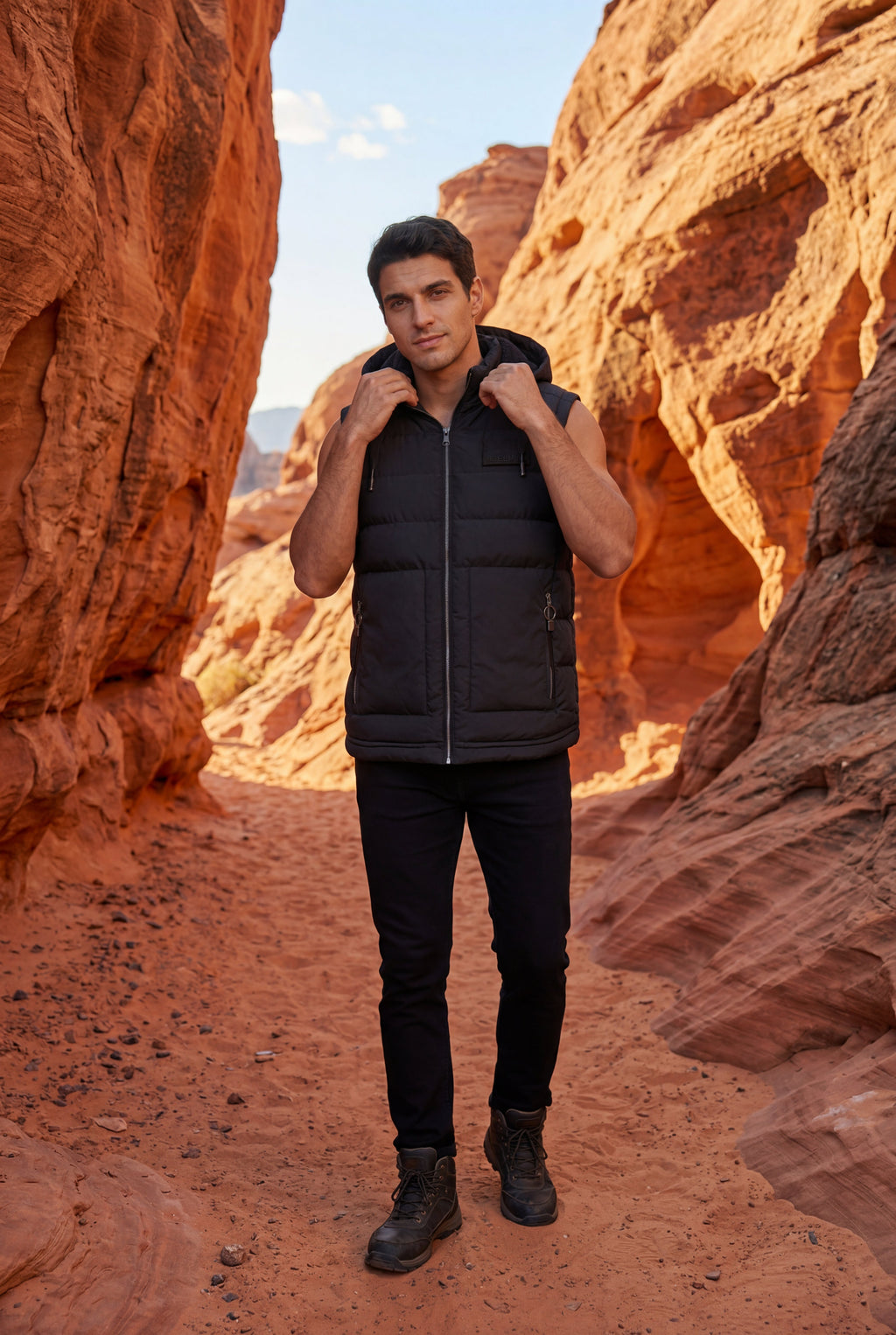 Liam | Quilted Hooded Puffer Vest with Zip Pockets