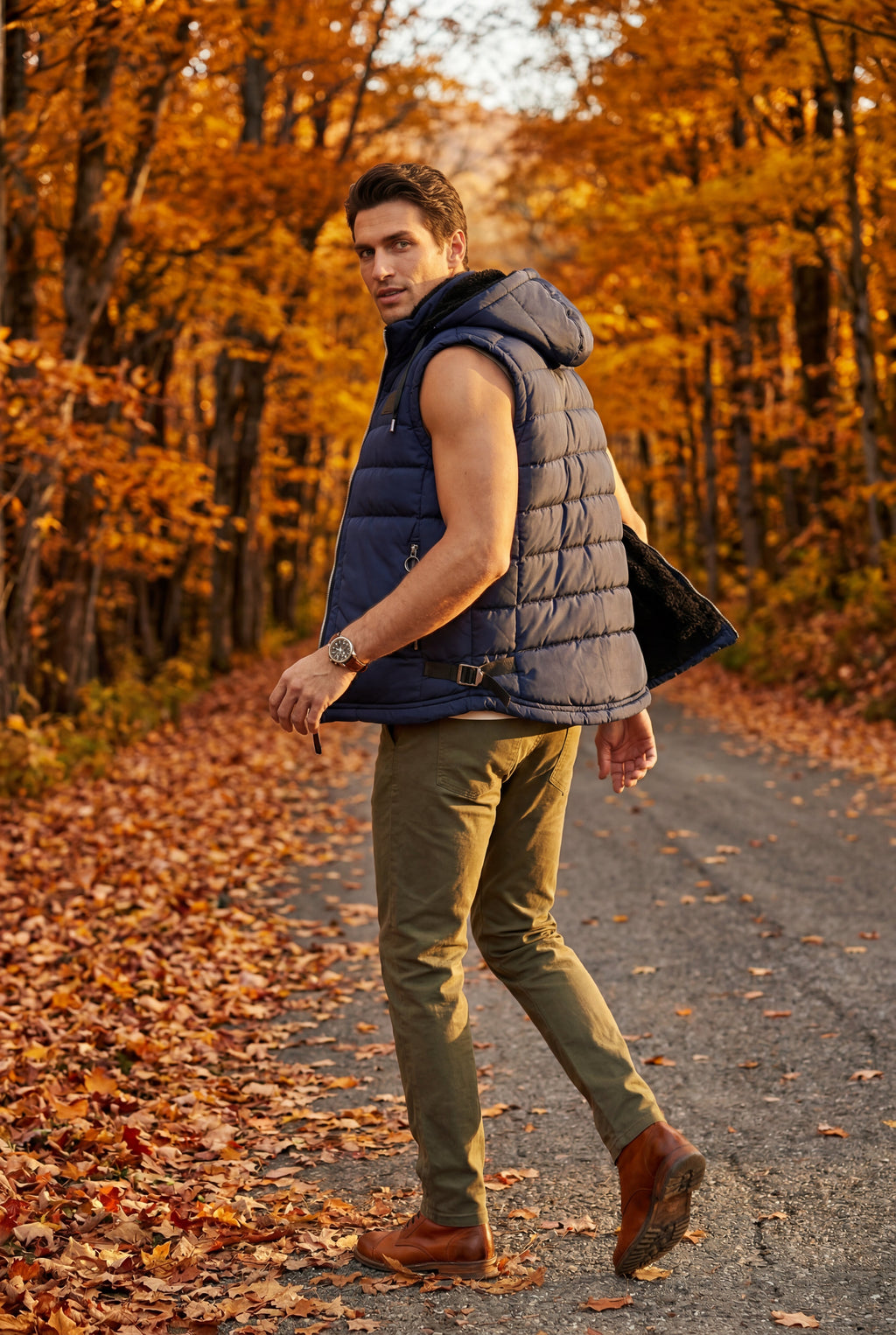 Liam | Quilted Hooded Puffer Vest with Zip Pockets