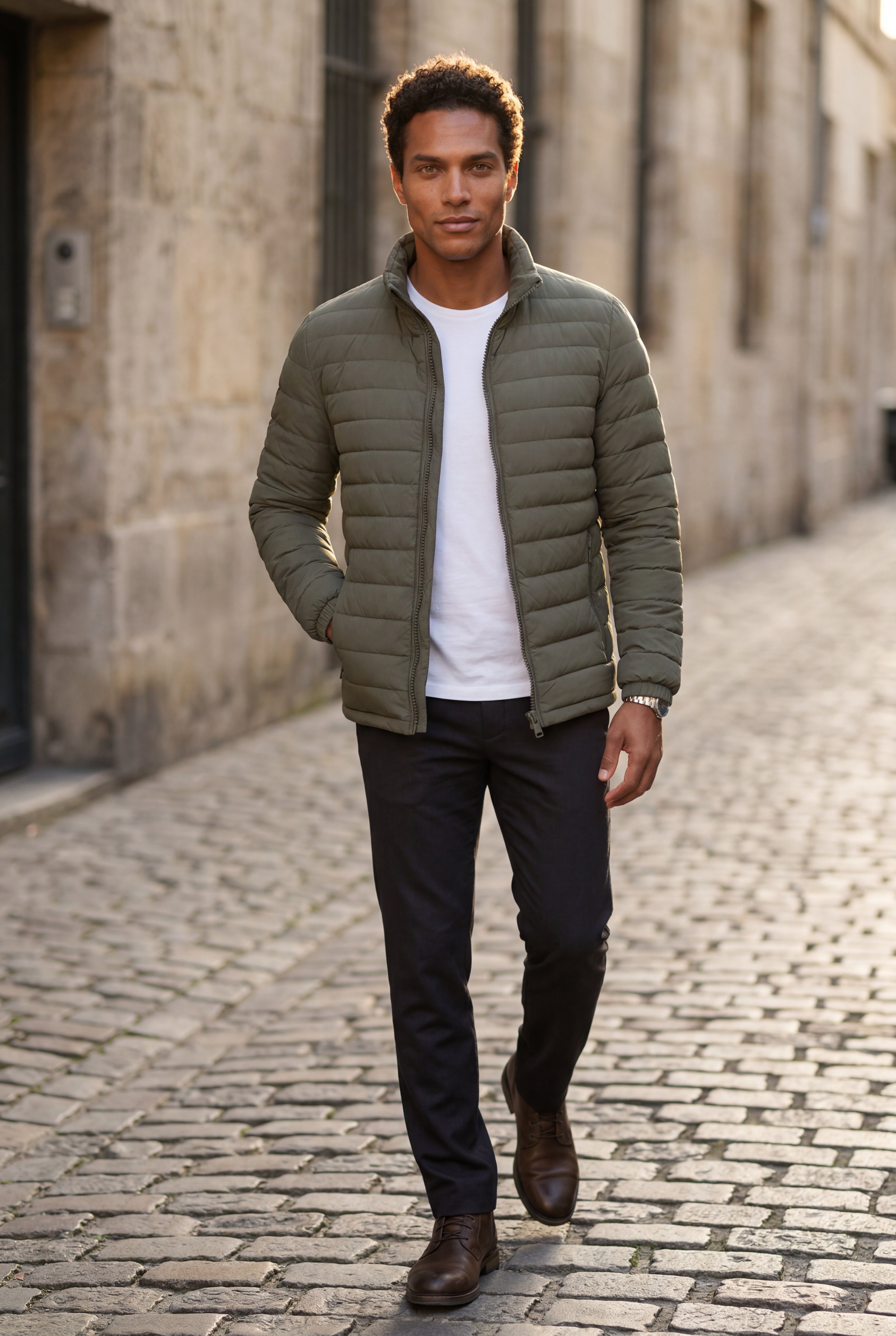 Liam | Quilted Stand Collar Lightweight Puffer Jacket