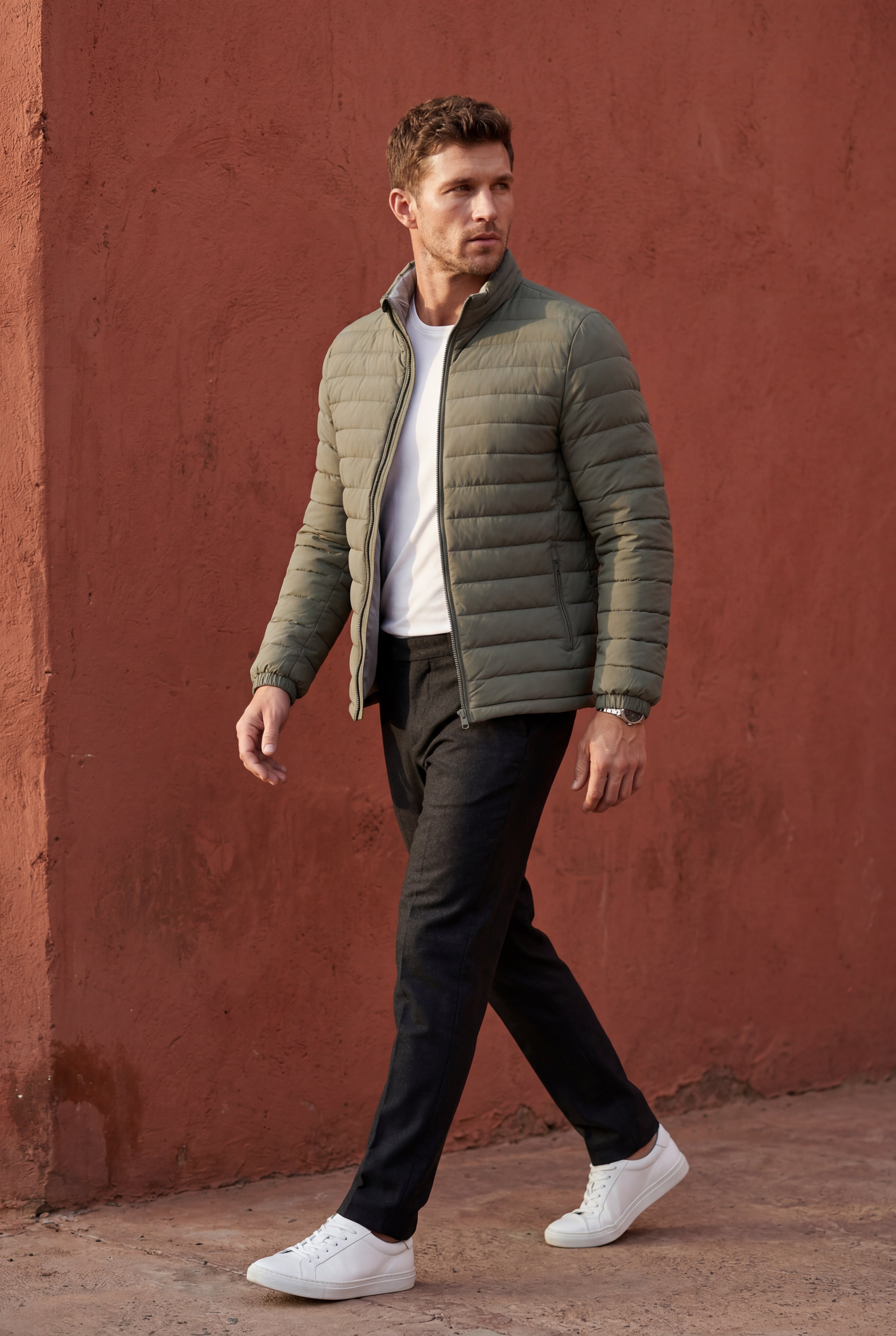 Liam | Quilted Stand Collar Lightweight Puffer Jacket