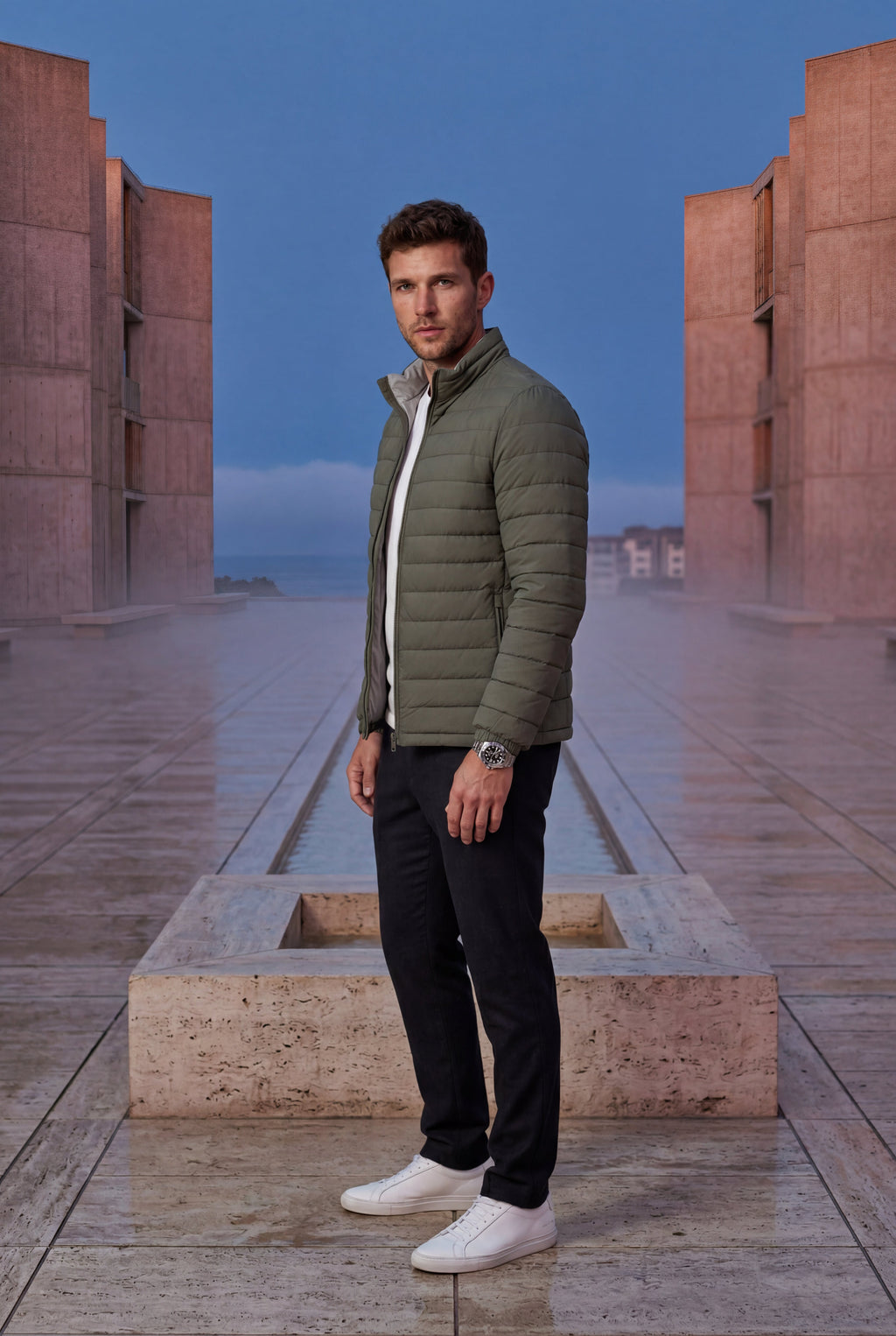 Liam | Quilted Stand Collar Lightweight Puffer Jacket