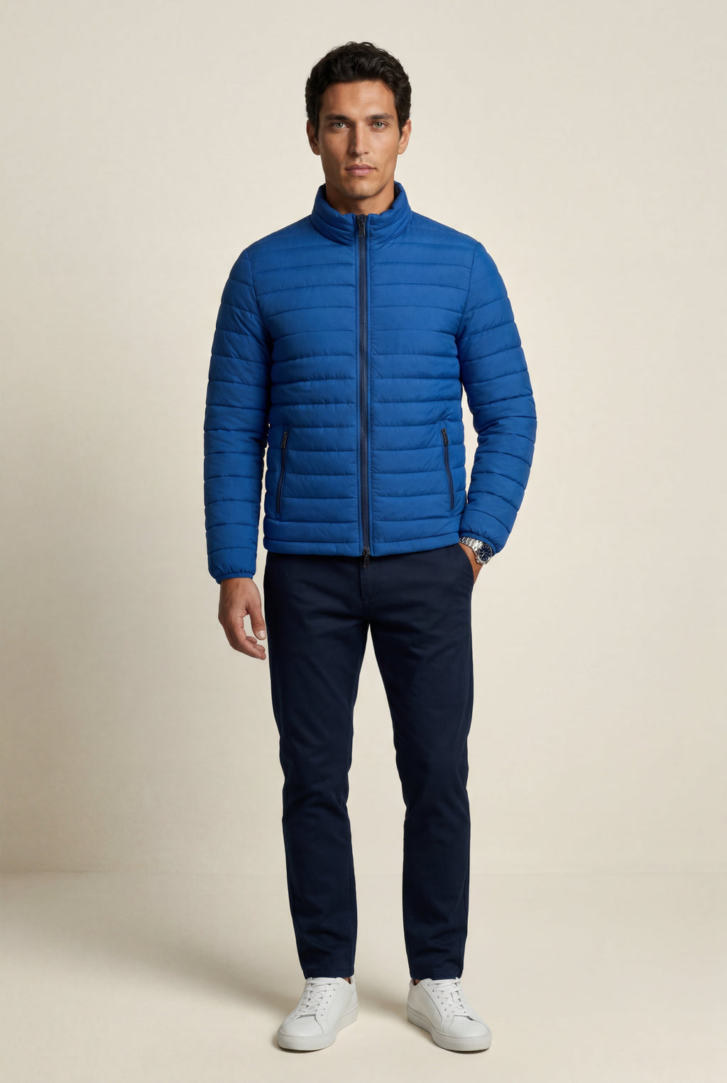 Liam | Quilted Stand Collar Lightweight Puffer Jacket