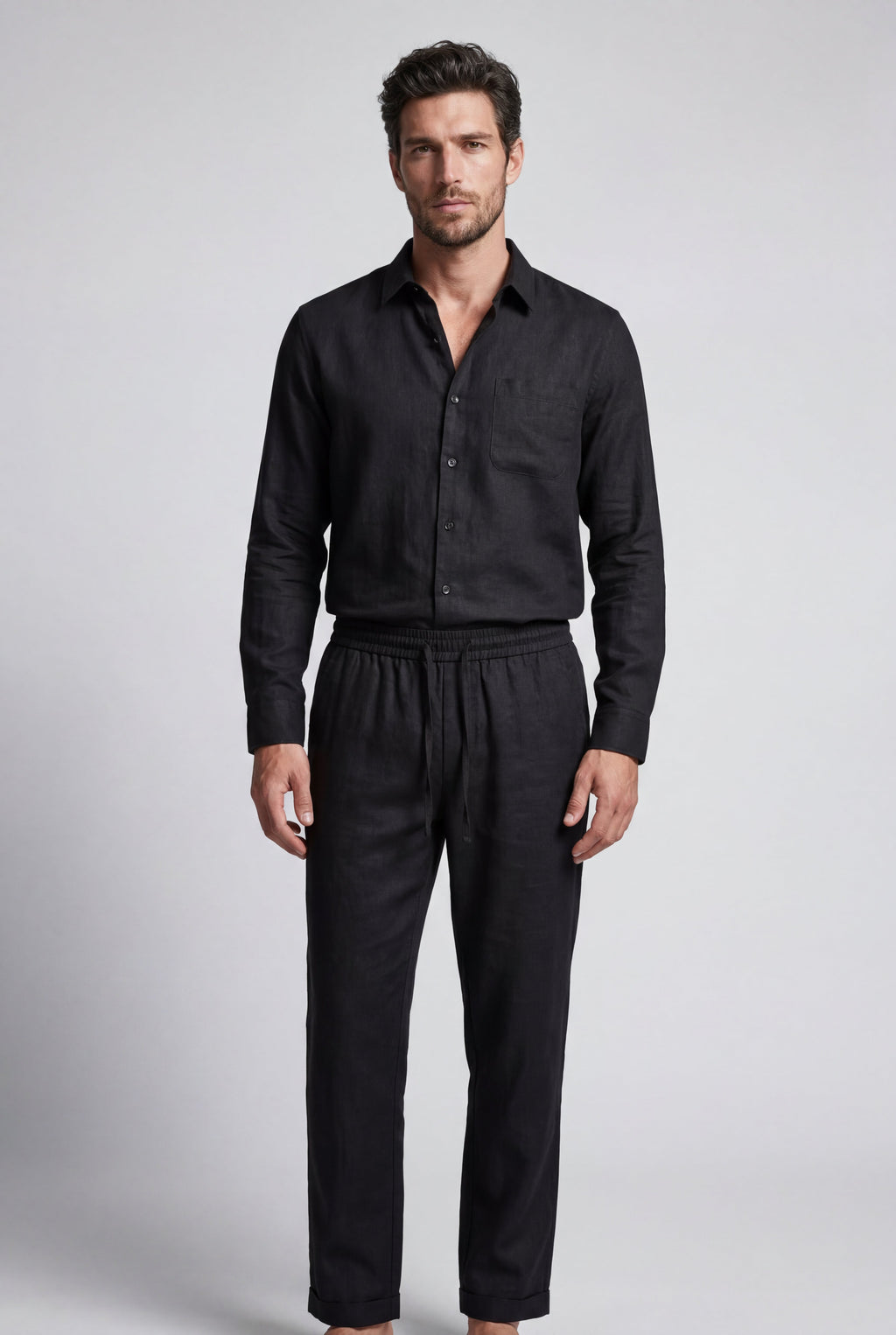 Liam | Relaxed Button-down Shirt and Drawstring Trouser Set