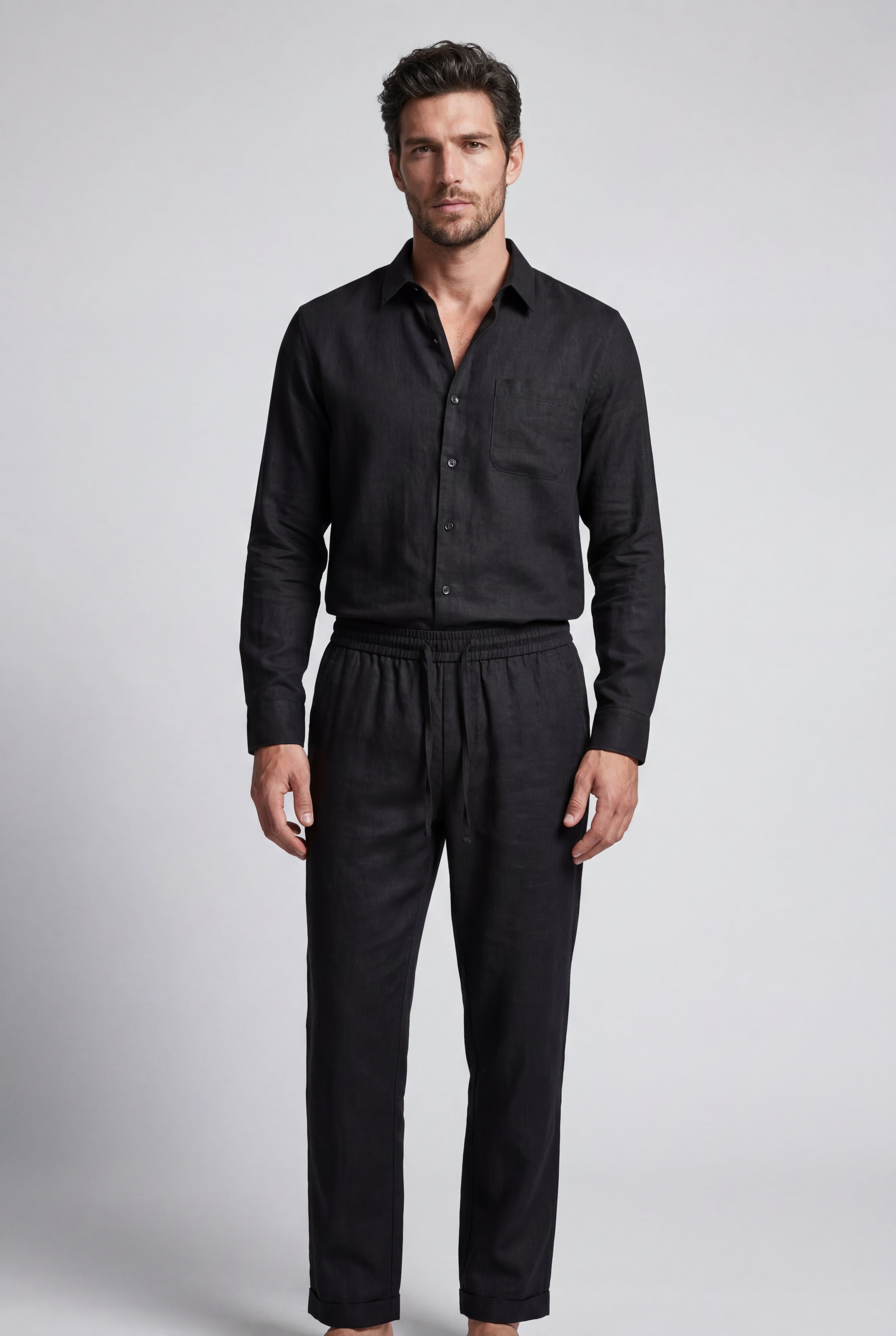 Liam | Relaxed Button-down Shirt and Drawstring Trouser Set