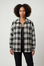 Relaxed Fit Checked Long Sleeve Shirt with Classic Collar