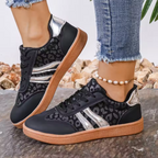 Lia | Retro Color-block Lace-up Walking Sneakers