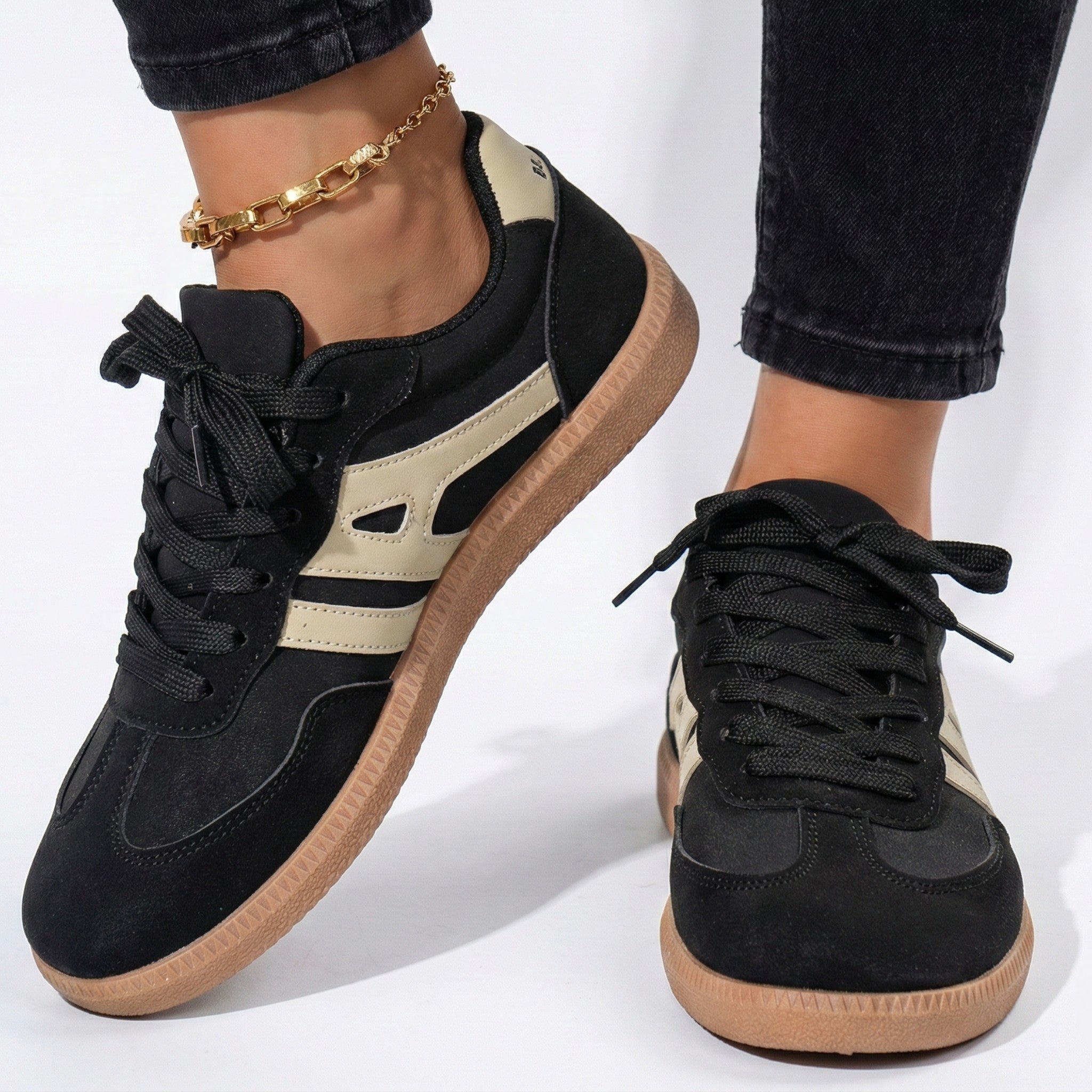 Lia | Retro Color-block Low-top Casual Sneakers