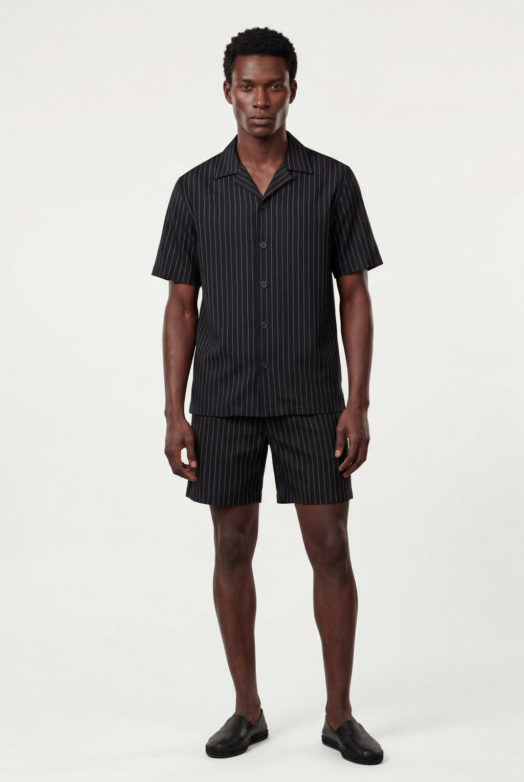 Liam | Ribbed Short Sleeve Shirt and Shorts Set