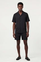 Liam | Ribbed Short Sleeve Shirt and Shorts Set
