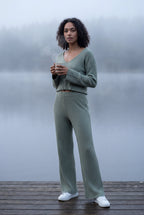 Lisa | Ribbed Wide-leg Two-piece Loungewear Set