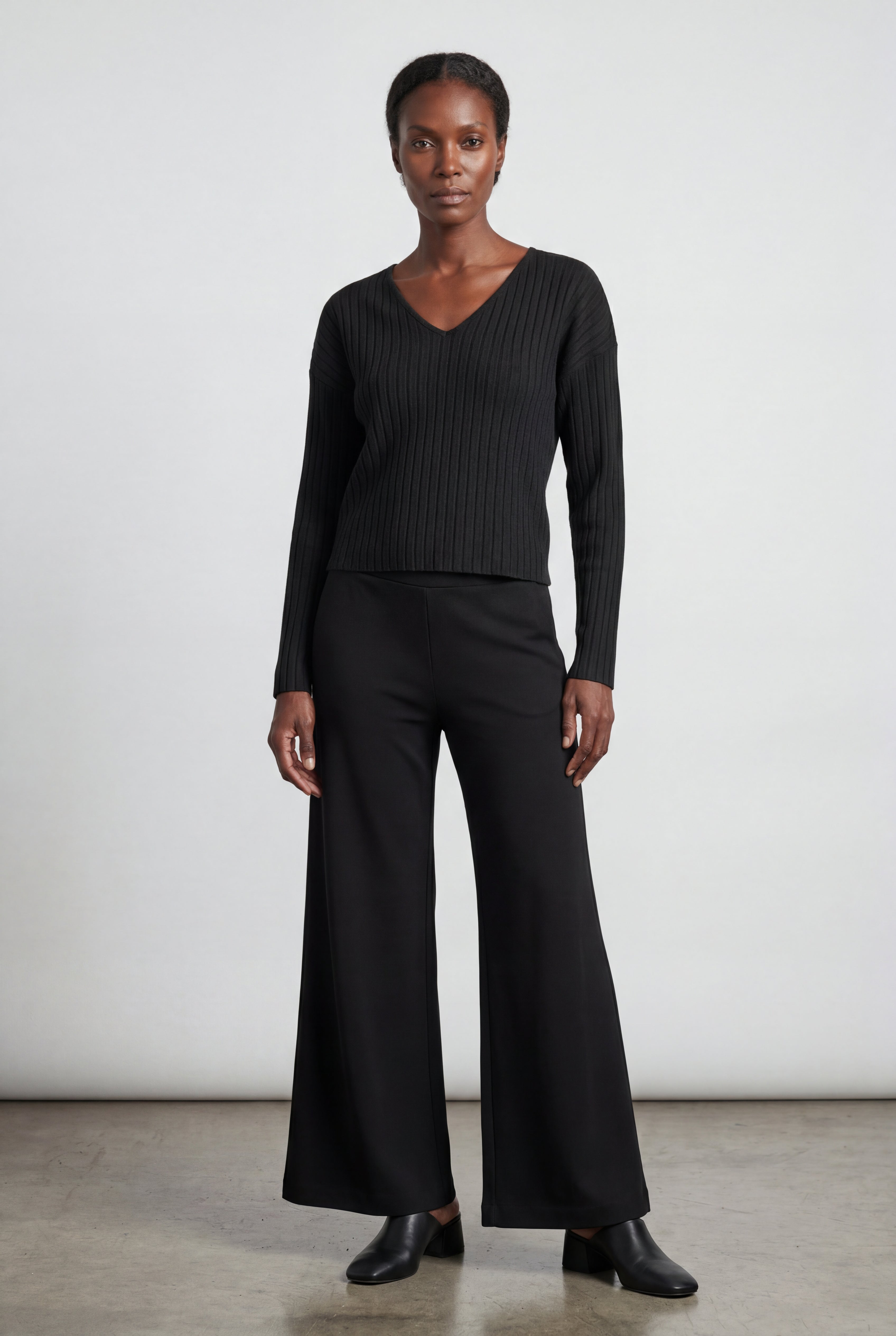 Lisa | Ribbed Wide-leg Two-piece Loungewear Set