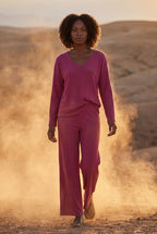 Lisa | Ribbed Wide-leg Two-piece Loungewear Set