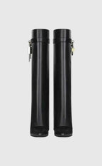 Elcevi | Sculptural High Shaft Wedge Boots with Padlock Detail For Women