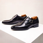 Liam | Single Monk Strap Almond Toe Dress Shoes