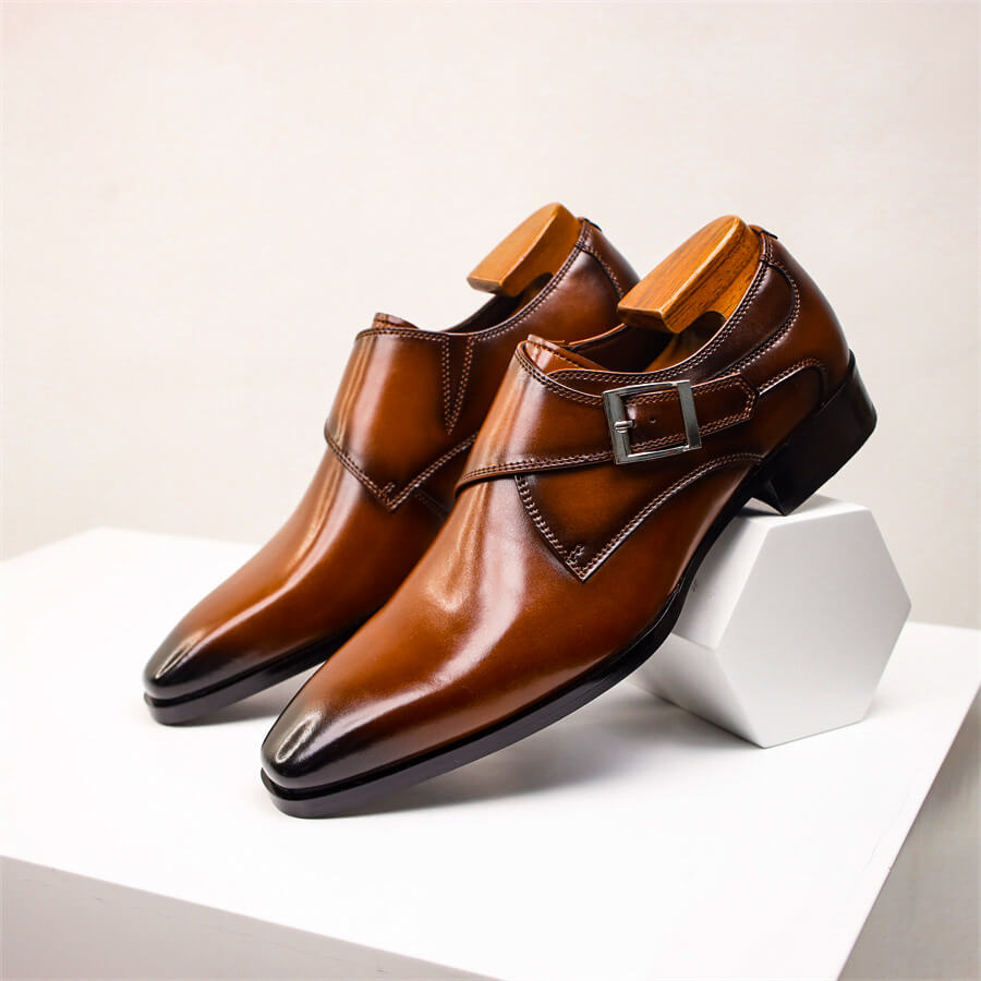 Liam | Single Monk Strap Almond Toe Dress Shoes