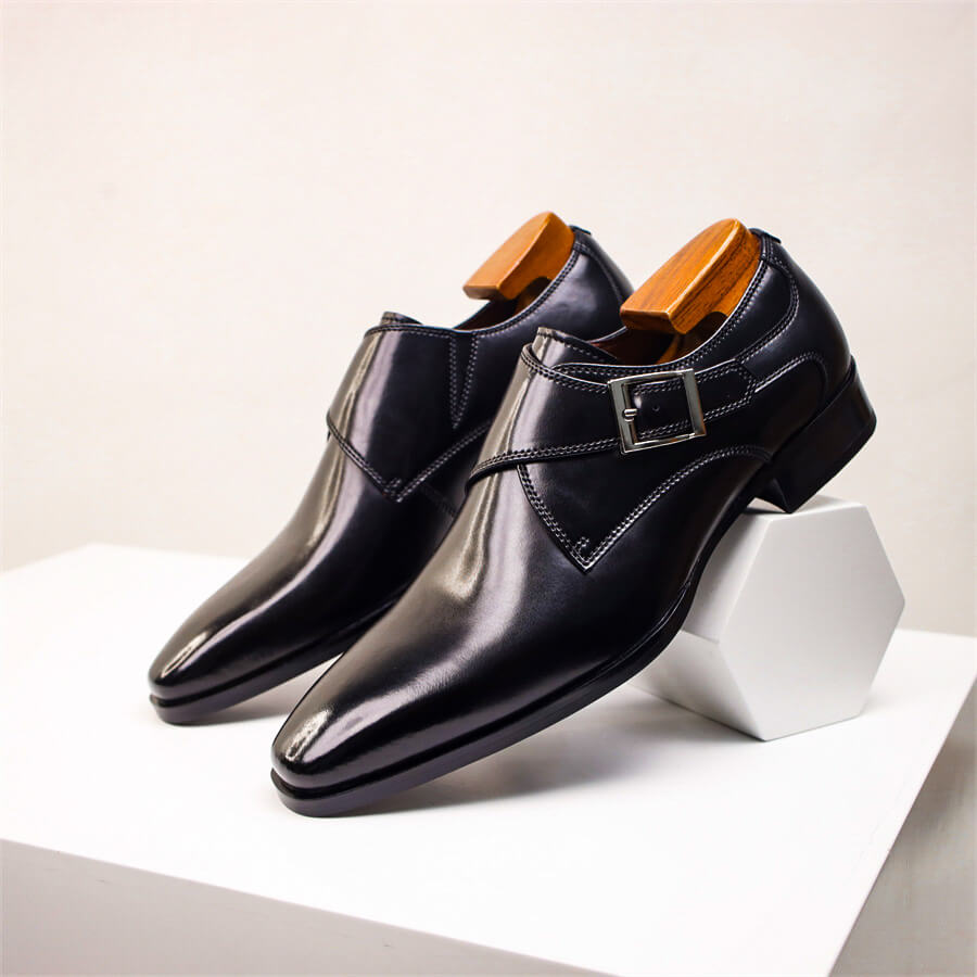 Liam | Single Monk Strap Almond Toe Dress Shoes