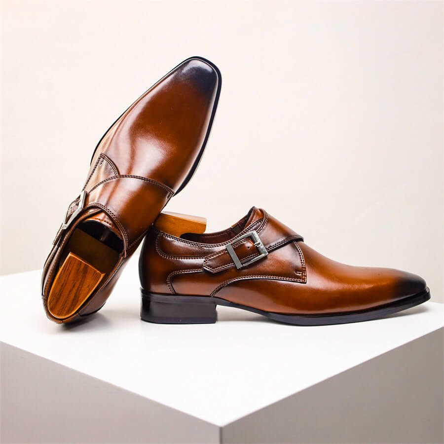 Liam | Single Monk Strap Almond Toe Dress Shoes