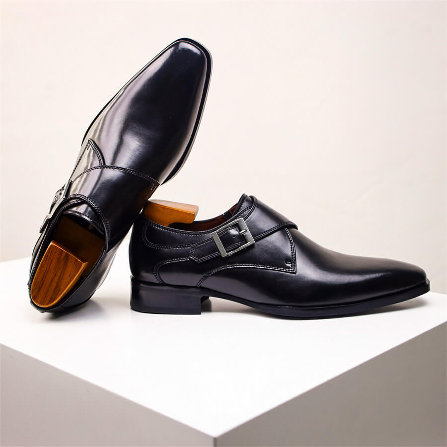 Liam | Single Monk Strap Almond Toe Dress Shoes