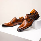 Liam | Single Monk Strap Almond Toe Dress Shoes