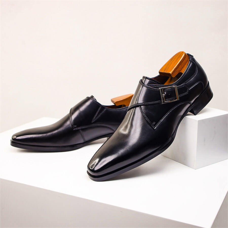 Liam | Single Monk Strap Almond Toe Dress Shoes