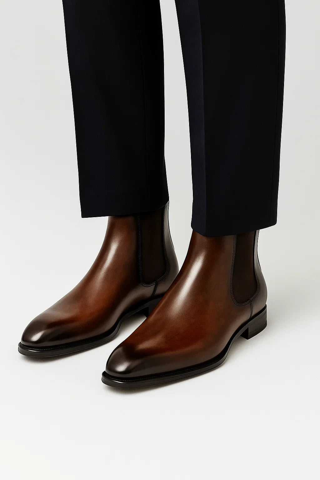 Kian | Sleek Almond Toe Chelsea Ankle Boots
