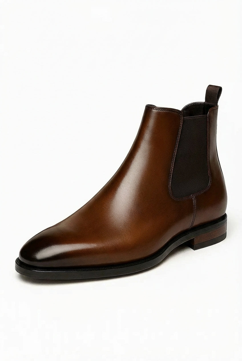 Kian | Sleek Almond Toe Chelsea Ankle Boots