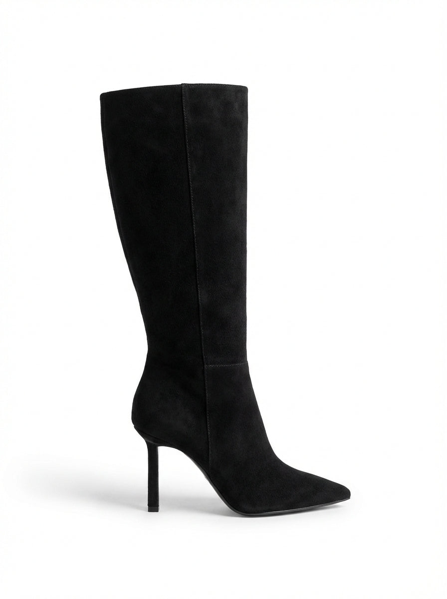 Lia | Sleek Pointed Toe Knee High Stiletto Boots