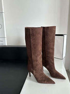 Lia | Sleek Pointed Toe Knee High Stiletto Boots