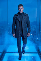 Liam | Stand Collar Slim Fit Winter Coat with Button Tab
