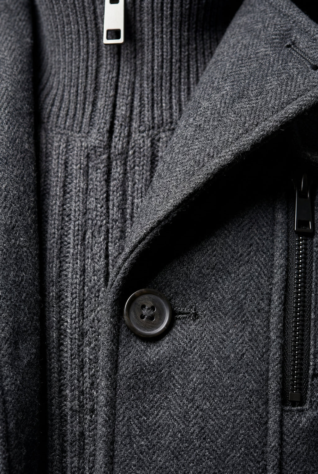 Liam | Stand Collar Slim Fit Winter Coat with Button Tab
