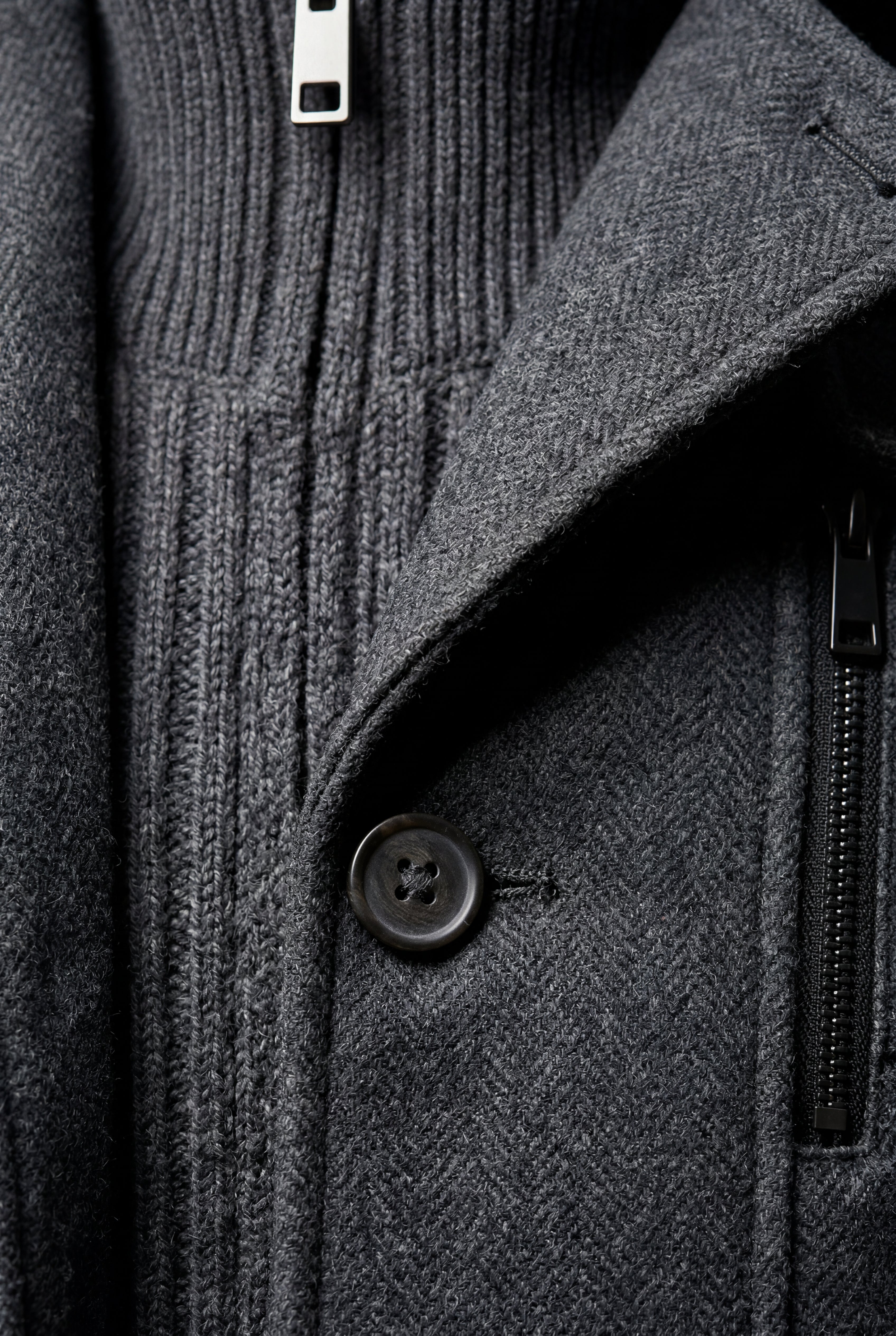 Liam | Stand Collar Slim Fit Winter Coat with Button Tab