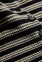 Striped Button-front Cropped Cardigan with Cinched Hem | Senna