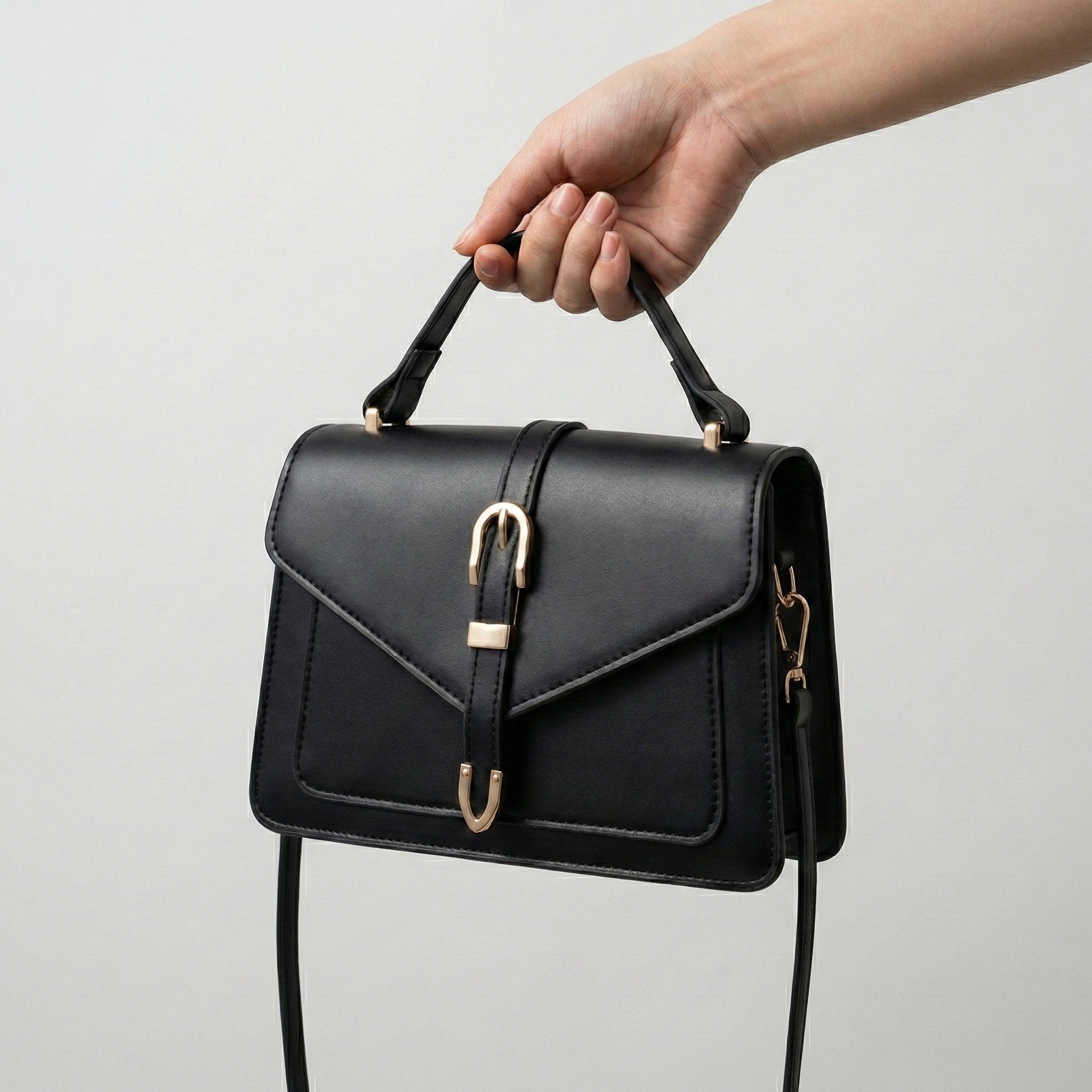 Lieke | Structured Mini Crossbody Bag with Buckle Detail