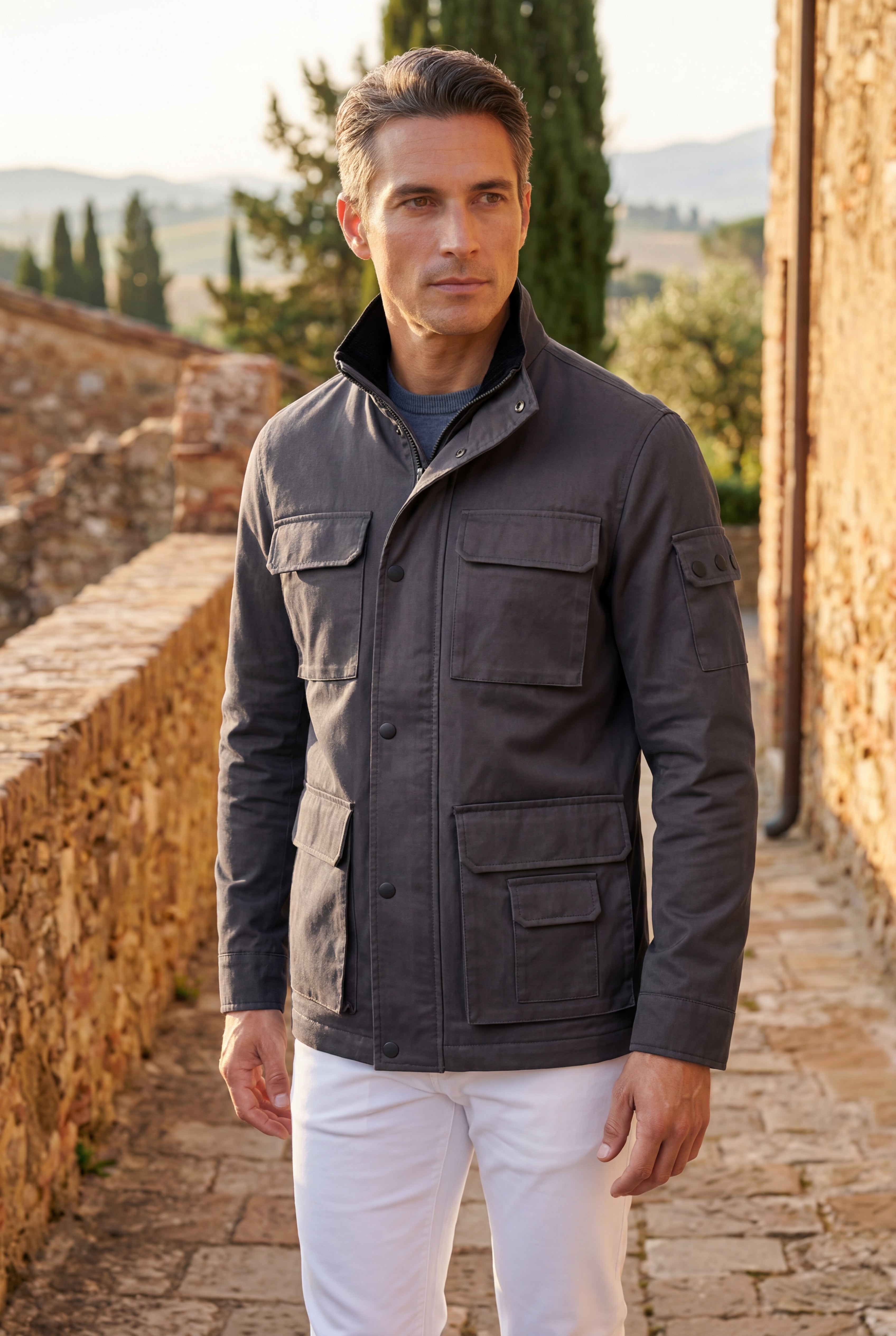 Liam | Structured Utility Field Jacket with Classic Collar