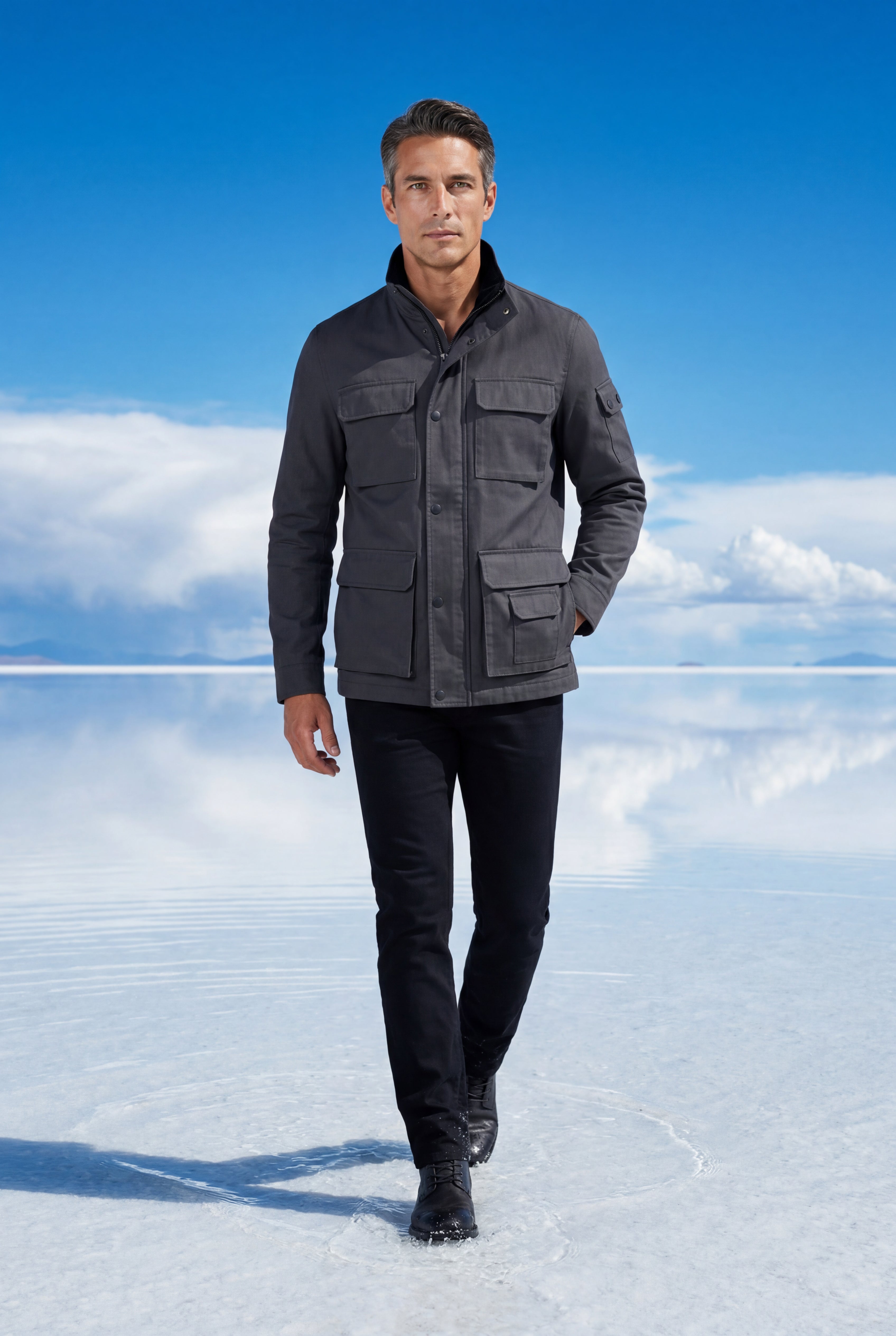 Liam | Structured Utility Field Jacket with Classic Collar