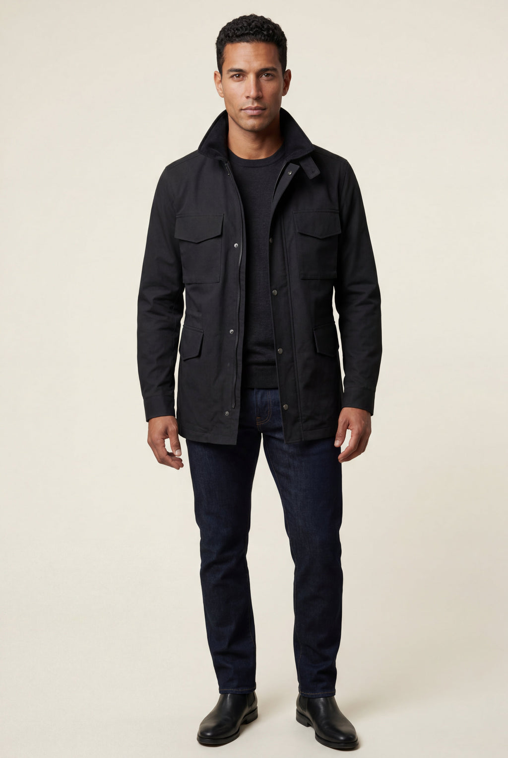 Liam | Structured Utility Field Jacket with Classic Collar
