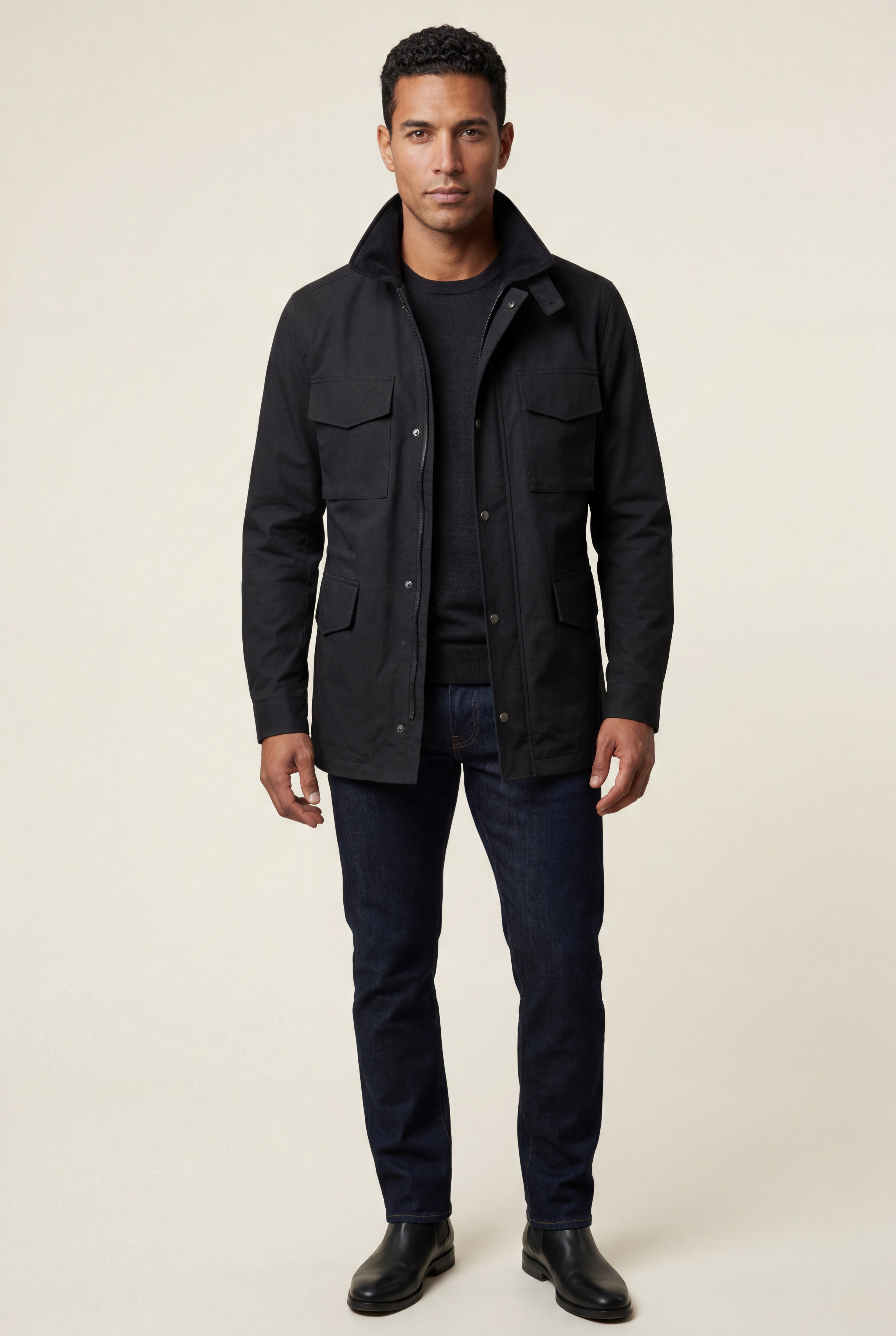 Liam | Structured Utility Field Jacket with Classic Collar