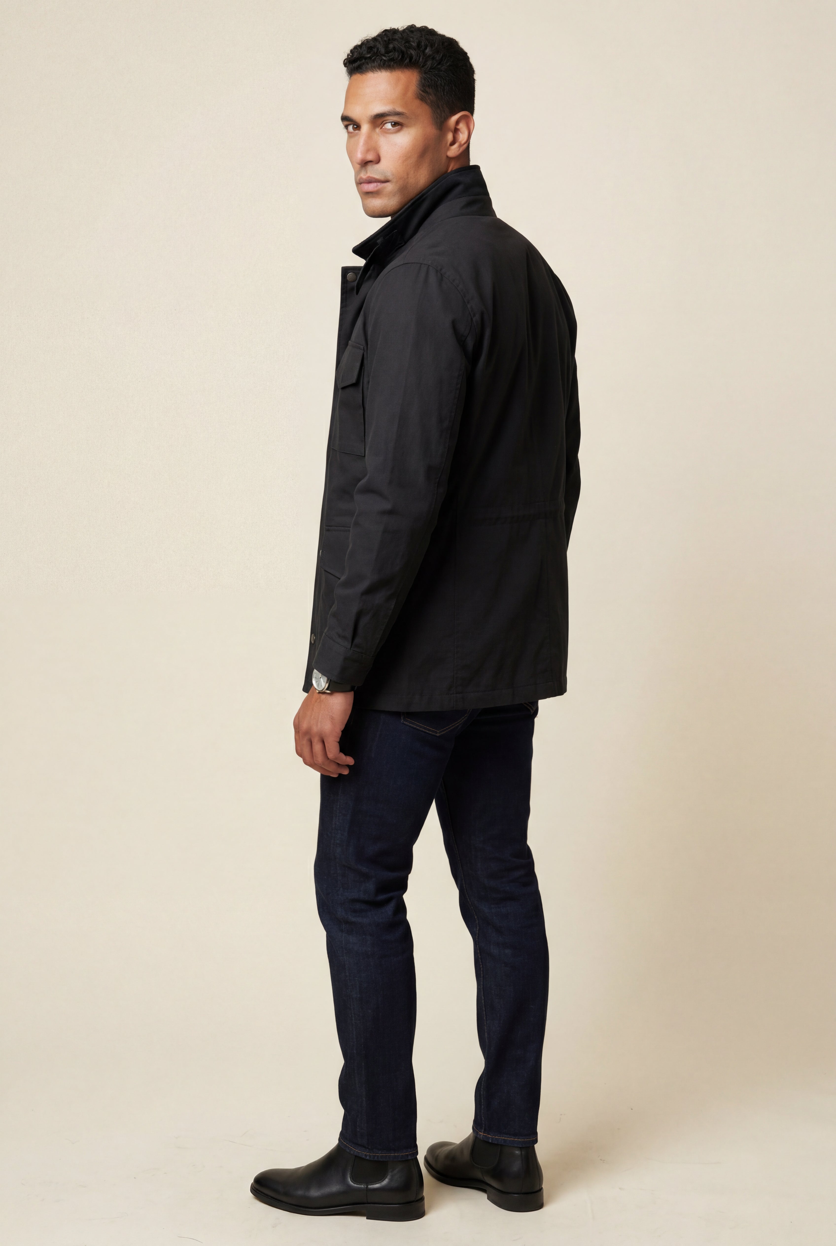 Liam | Structured Utility Field Jacket with Classic Collar