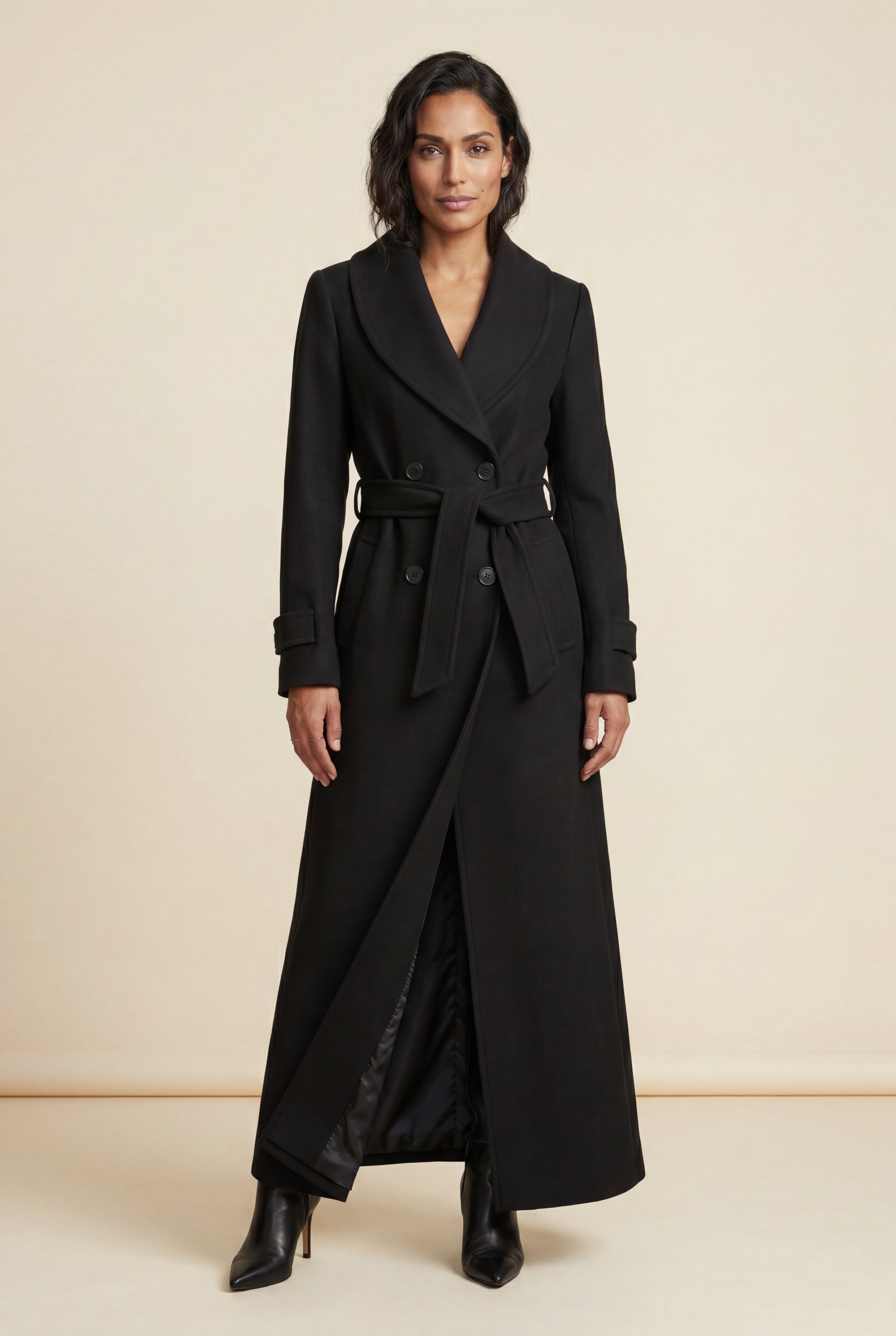 Tailored Longline Coat with Adjustable Belt | Senna