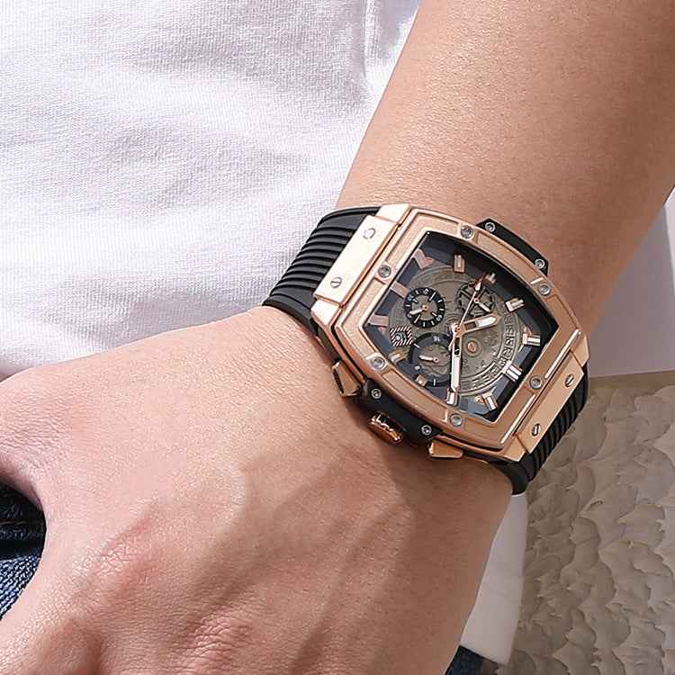 Milan | Textured Dial Rectangular Chronograph Dress Watch